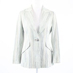 Eccoci beige uneven striped coat 8